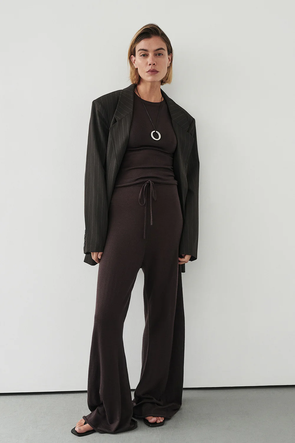 DUKE BITTER CHOC MERINO KNIT PANTS