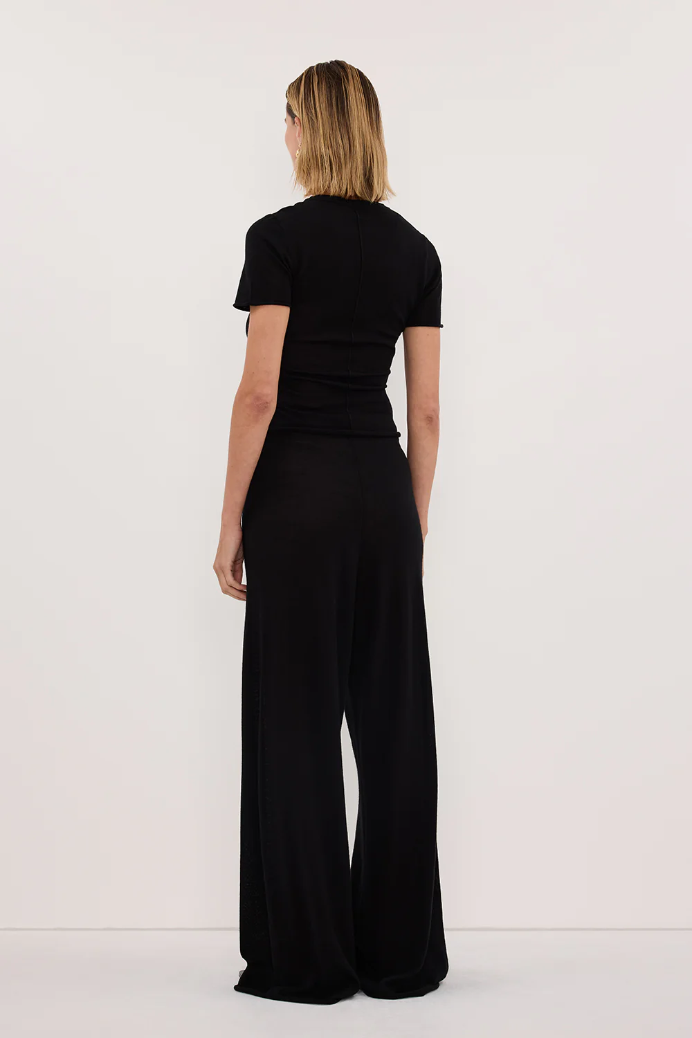 DUKE BLACK MERINO KNIT PANTS - Image 4