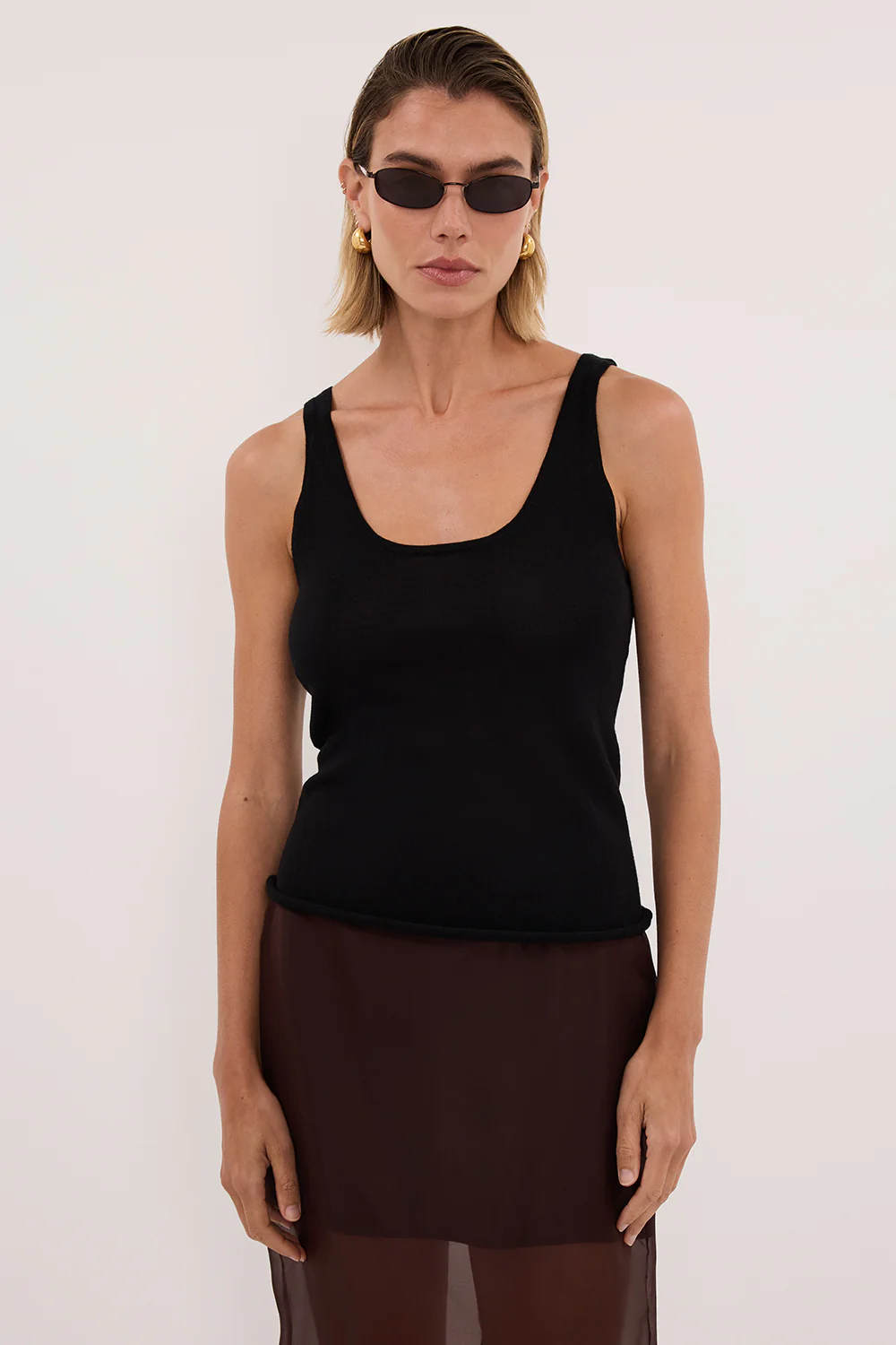 DUKE BLACK MERINO KNIT TANK - Image 2