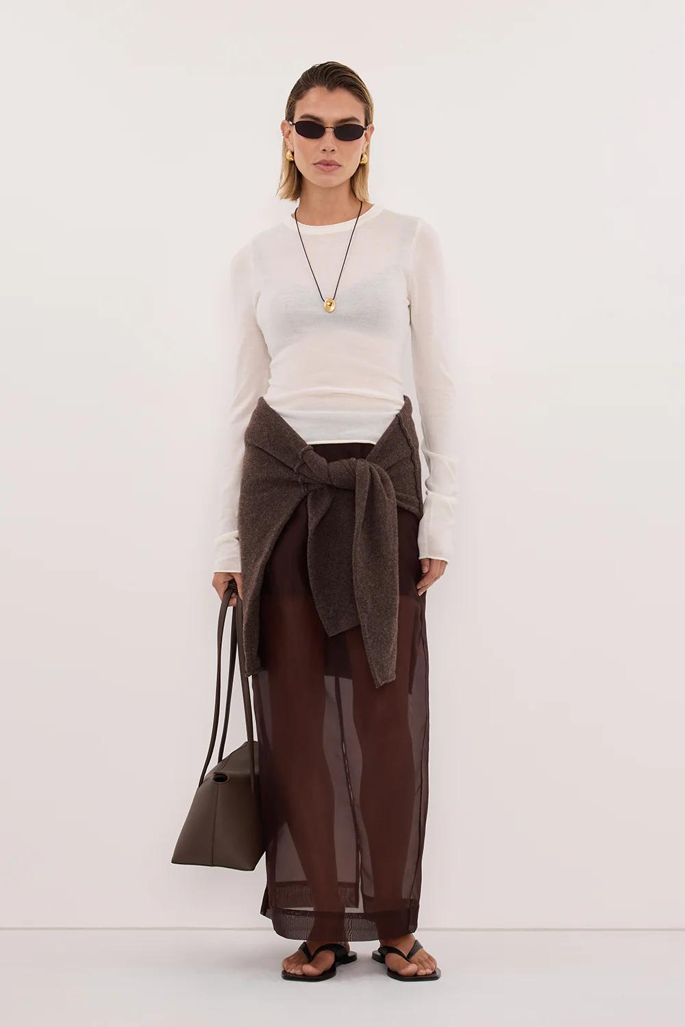 DUKE OFF WHITE LONG SLEEVE MERINO KNIT TOP