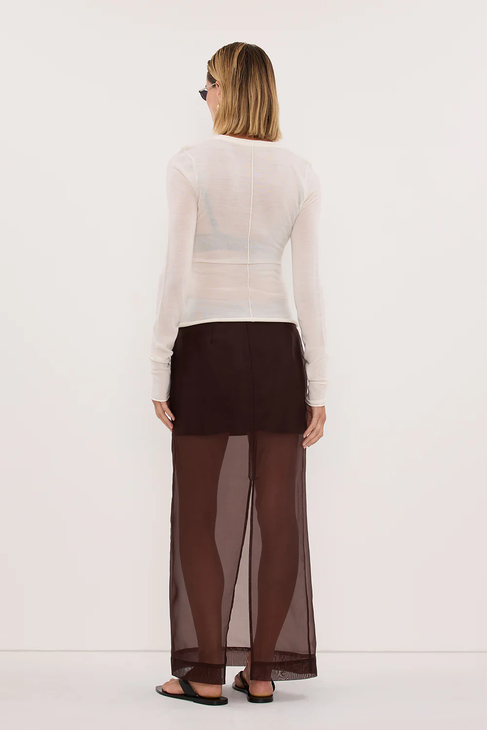 DUKE OFF WHITE LONG SLEEVE MERINO KNIT TOP - Image 5