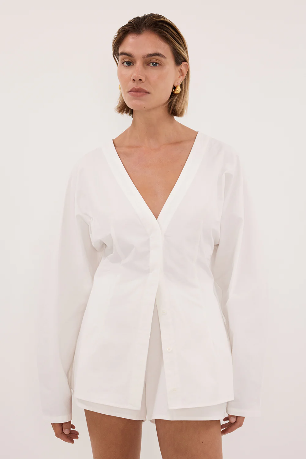 EDENA WHITE COTTON SHORT - Image 3