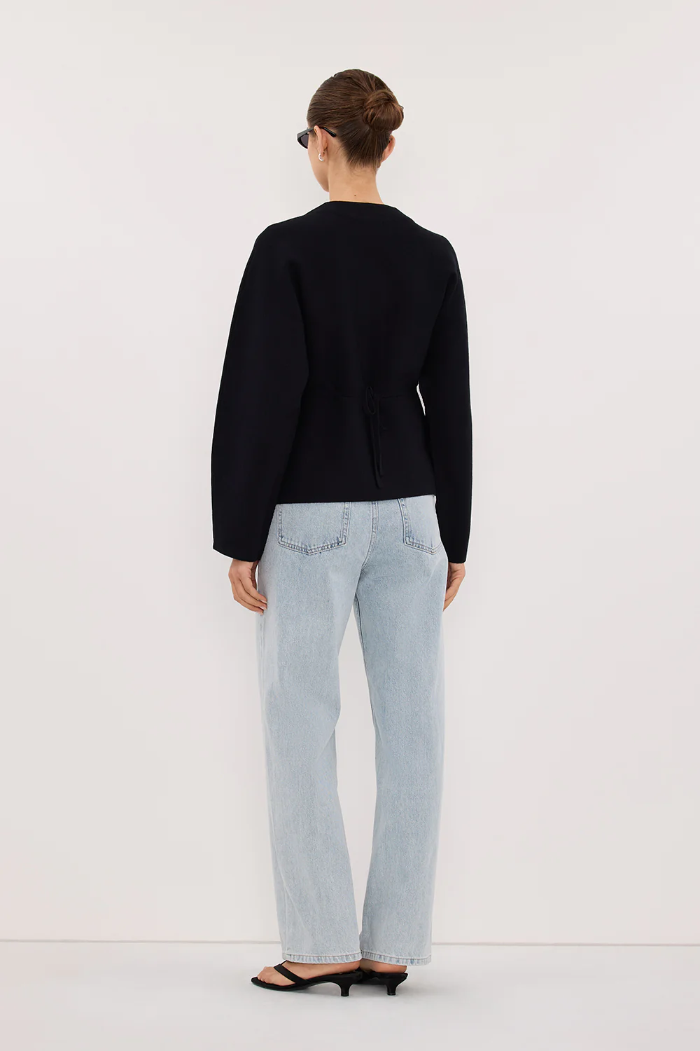 ETHEL BLACK V NECK CARDIGAN - Image 4