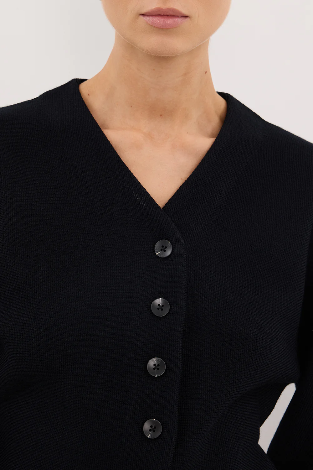 ETHEL BLACK V NECK CARDIGAN - Image 5