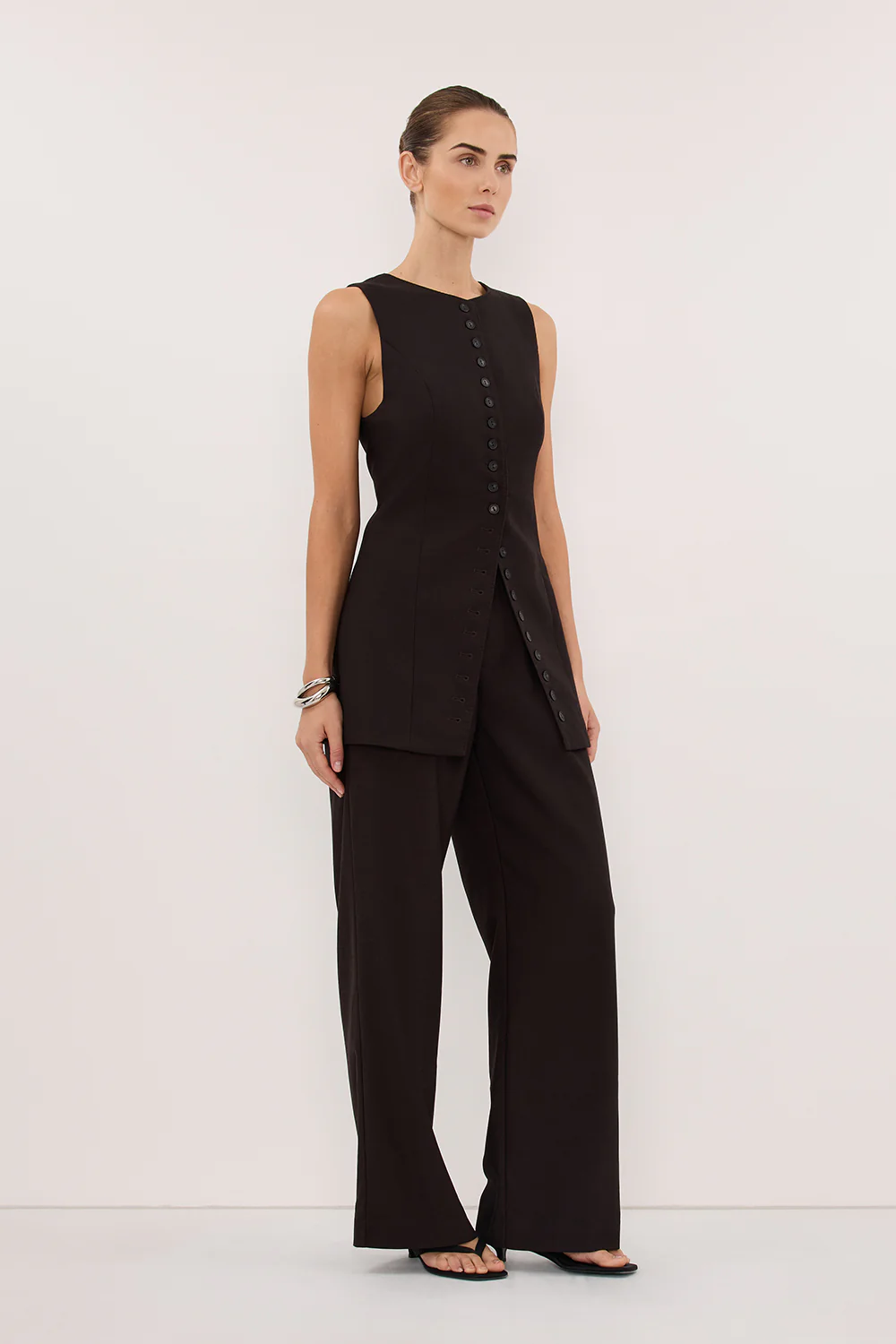 MONIQUE PEAT CHOC TAILORED VEST - Image 3