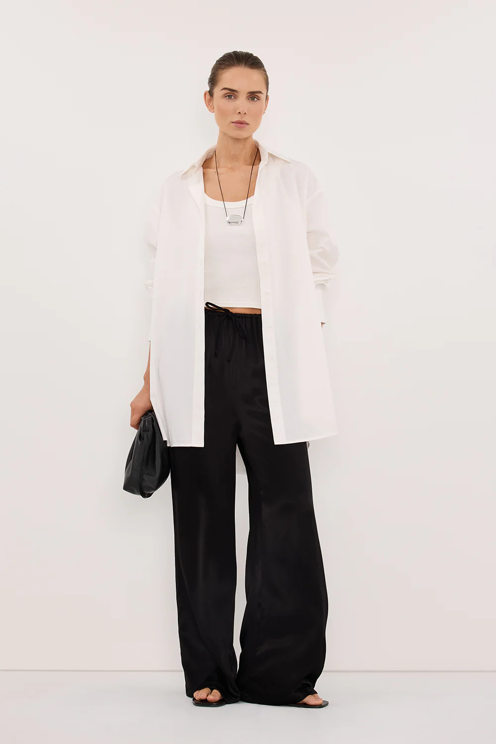 MYA BLACK SATIN PANT