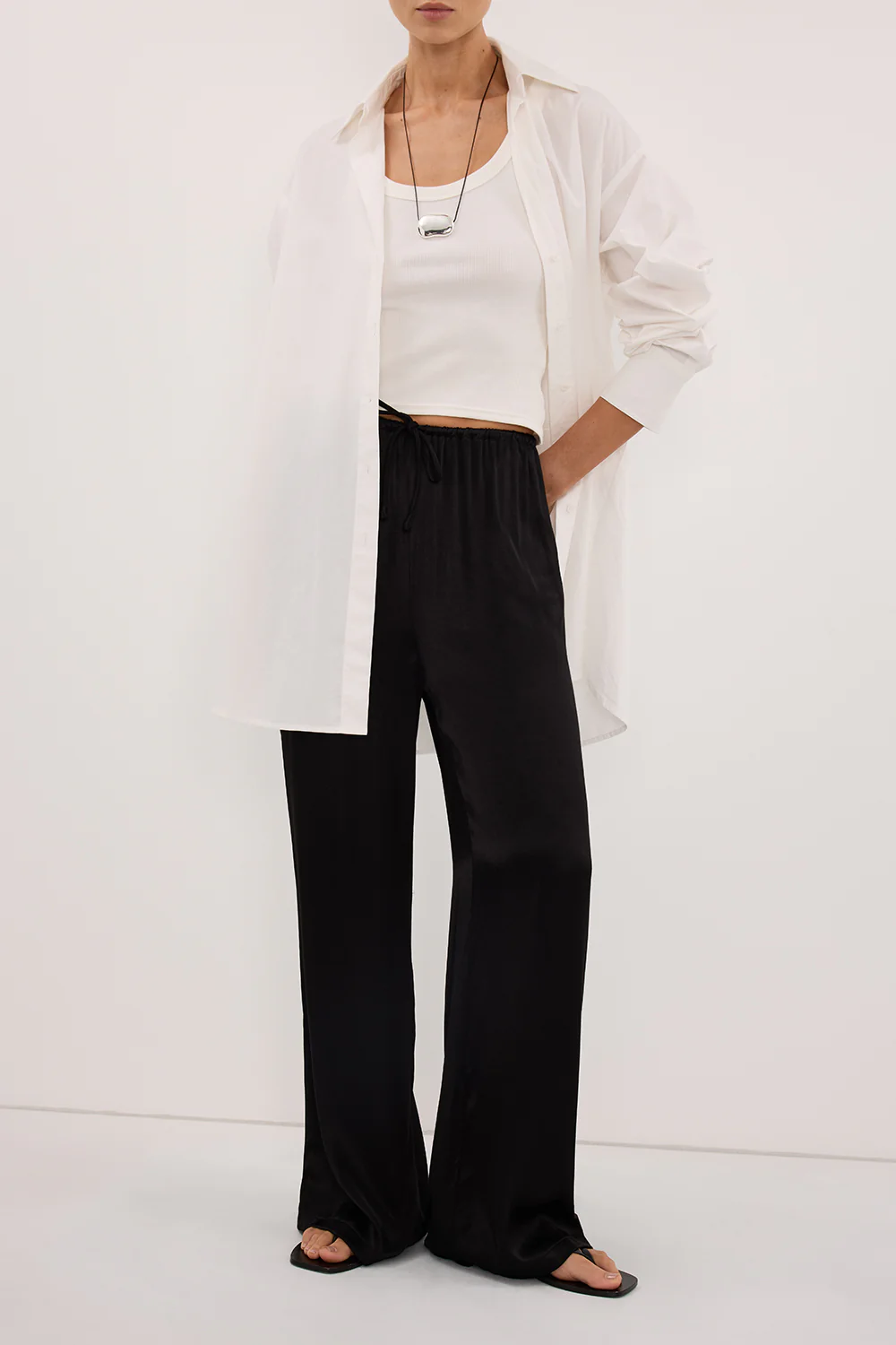 MYA BLACK SATIN PANT - Image 3