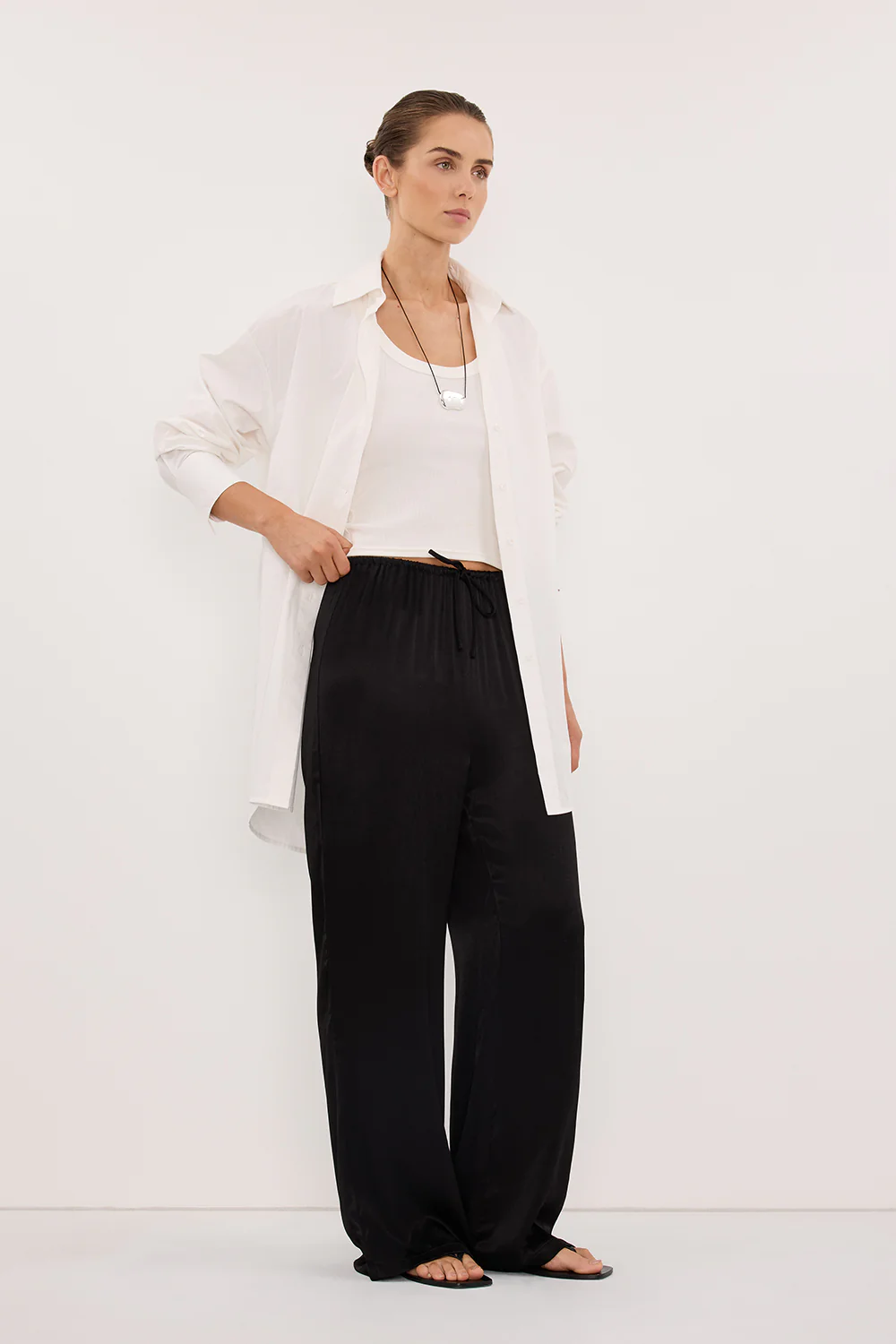 MYA BLACK SATIN PANT - Image 4