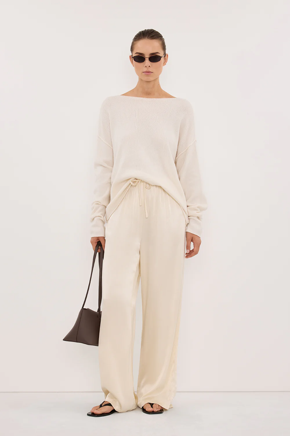 MYA CREAM SATIN PANT