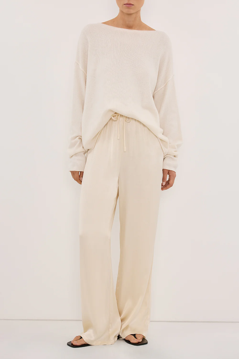 MYA CREAM SATIN PANT - Image 2