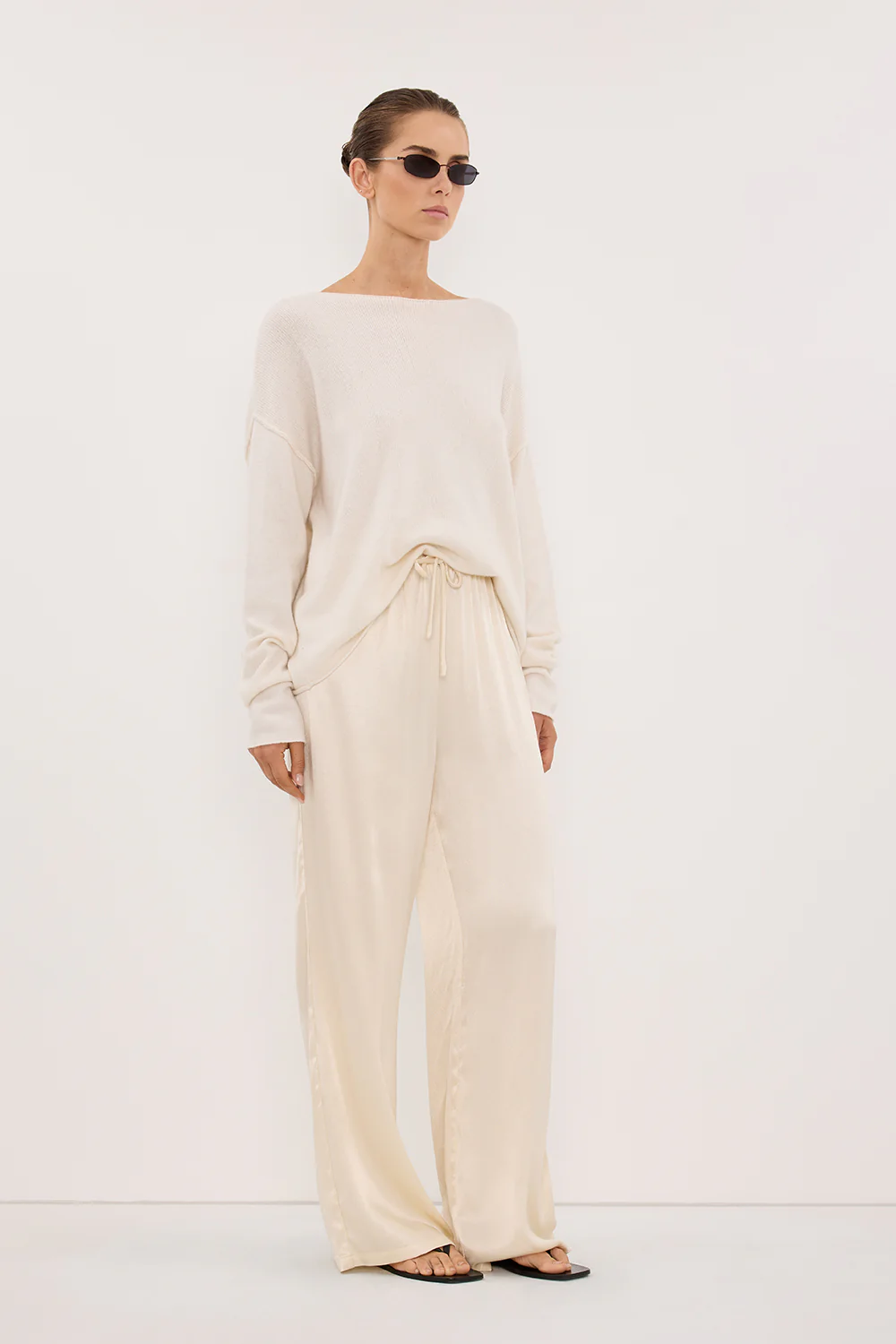 MYA CREAM SATIN PANT - Image 3