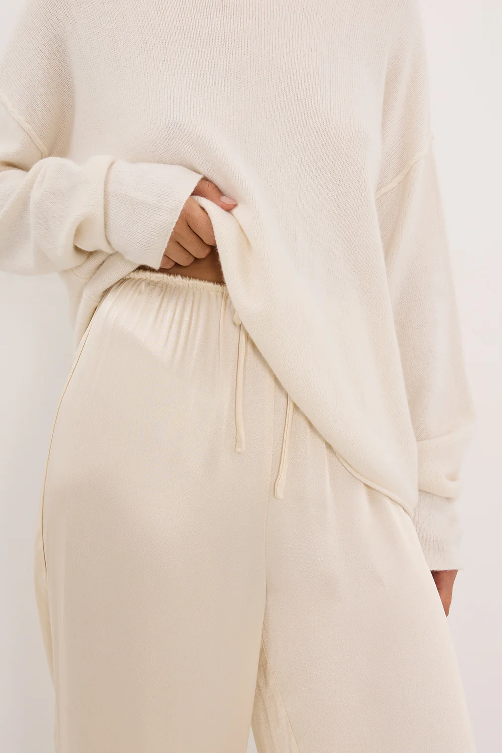 MYA CREAM SATIN PANT - Image 5