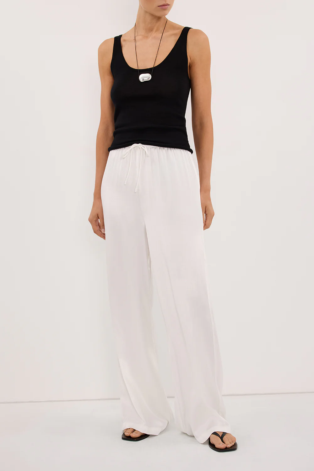 MYA WHITE SATIN PANT - Image 2