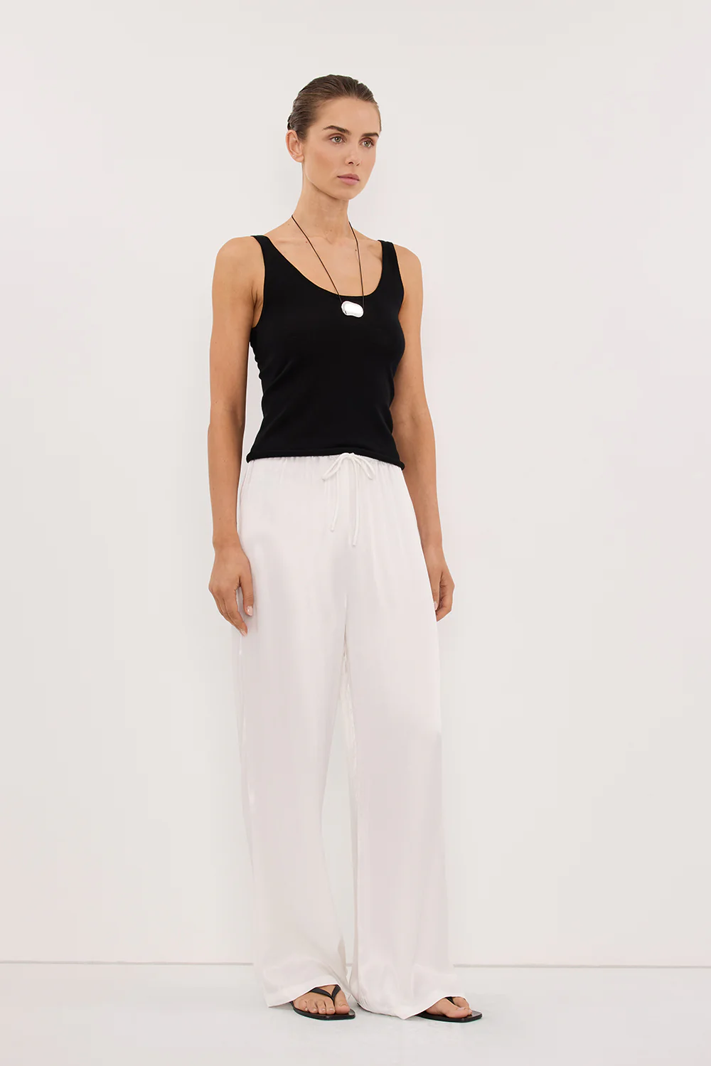 MYA WHITE SATIN PANT - Image 3