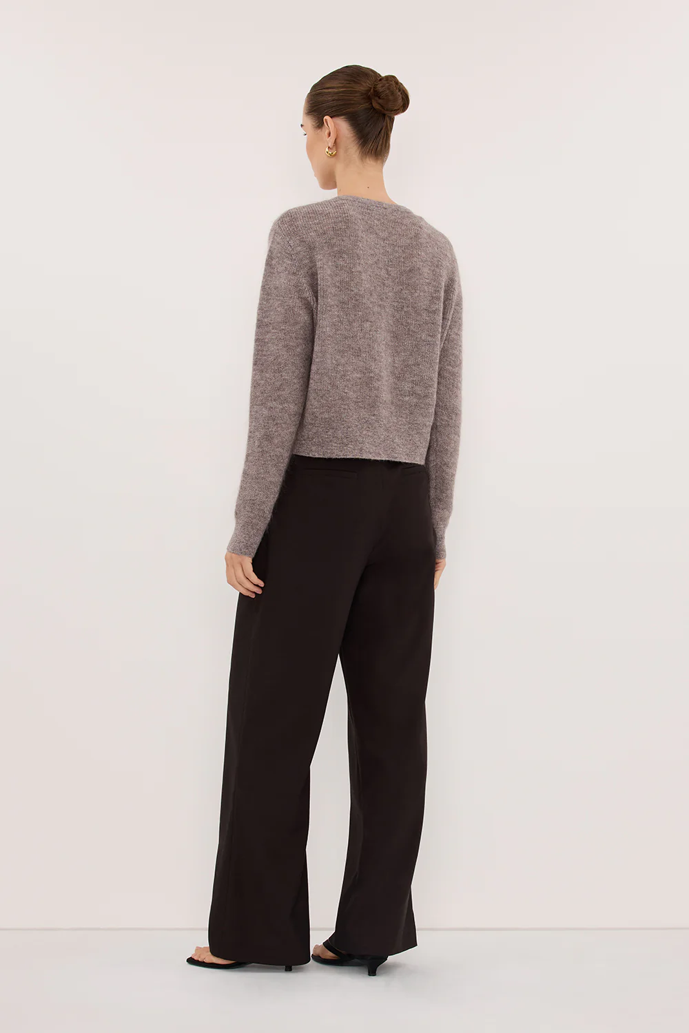 ONYX TAUPE MARLE KNIT CARDIGAN - Image 4